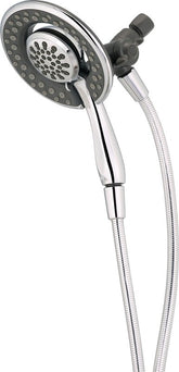 Delta In2ition Series 75488C 2-in-1 Shower, Round, 1/2 in Connection, IPS, 1.75 gpm, 4-Spray Function, Plastic, Chrome